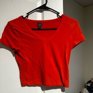 Wild Fable Red/Orange Fitted Crop T-Shirt